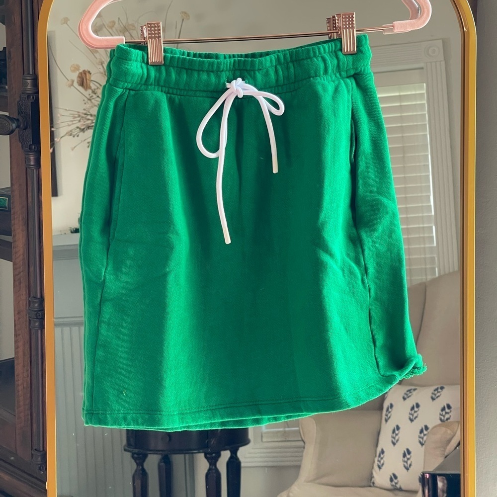 NWOT COTTON CITIZEN KELLY GREEN 100% Cotton BROOKLYN Drawstring SKIRT - S
